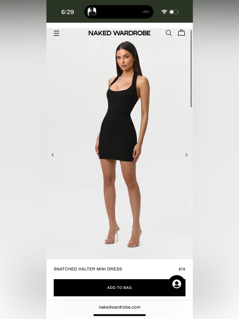 naked wardrobe Black Snatched Halter Bodycon Mini Dress
